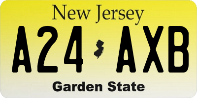 NJ license plate A24AXB
