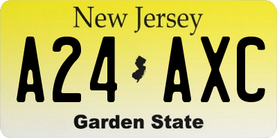 NJ license plate A24AXC