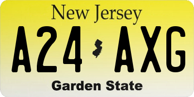 NJ license plate A24AXG