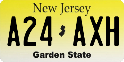 NJ license plate A24AXH