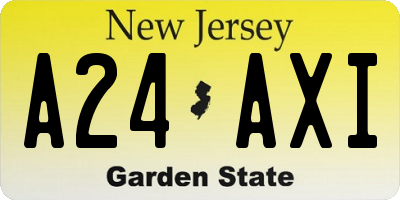 NJ license plate A24AXI