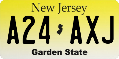 NJ license plate A24AXJ