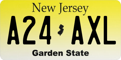 NJ license plate A24AXL