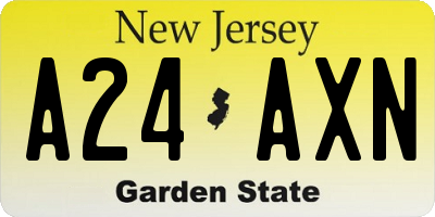 NJ license plate A24AXN