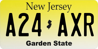 NJ license plate A24AXR