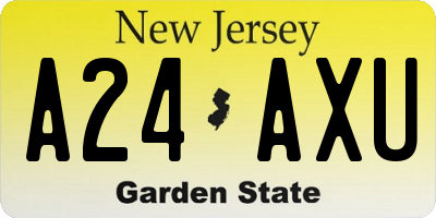 NJ license plate A24AXU