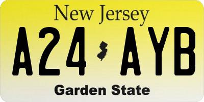NJ license plate A24AYB
