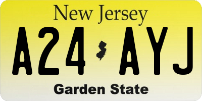 NJ license plate A24AYJ