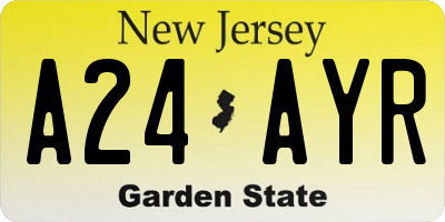 NJ license plate A24AYR