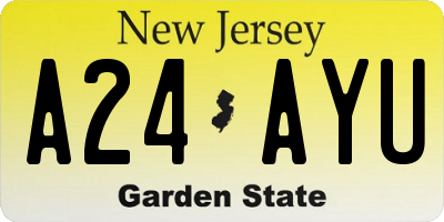 NJ license plate A24AYU