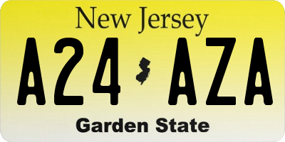 NJ license plate A24AZA