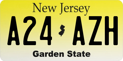 NJ license plate A24AZH