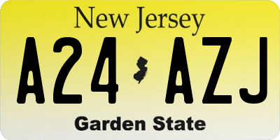 NJ license plate A24AZJ