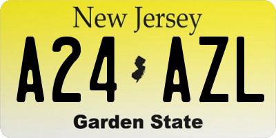 NJ license plate A24AZL