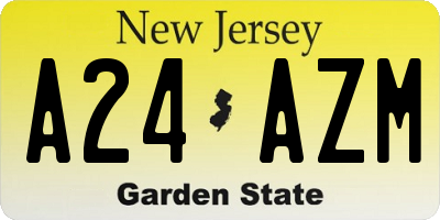 NJ license plate A24AZM