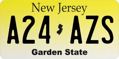 NJ license plate A24AZS