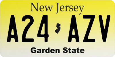 NJ license plate A24AZV