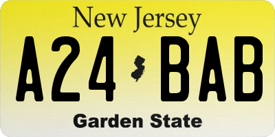 NJ license plate A24BAB