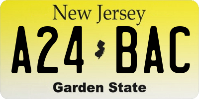 NJ license plate A24BAC