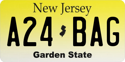 NJ license plate A24BAG