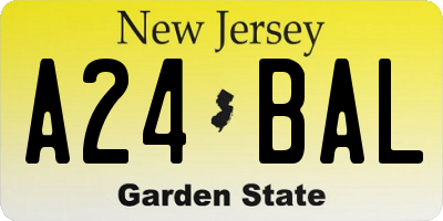 NJ license plate A24BAL