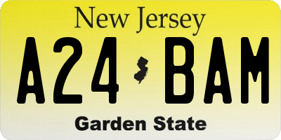 NJ license plate A24BAM