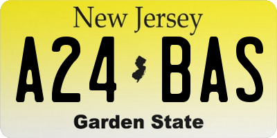 NJ license plate A24BAS