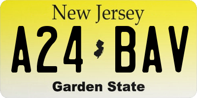 NJ license plate A24BAV