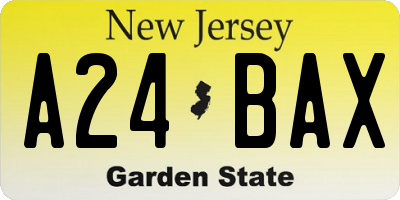 NJ license plate A24BAX