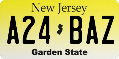 NJ license plate A24BAZ