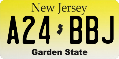 NJ license plate A24BBJ