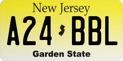 NJ license plate A24BBL