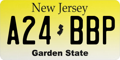 NJ license plate A24BBP
