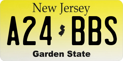 NJ license plate A24BBS