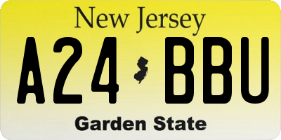 NJ license plate A24BBU