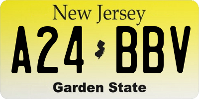 NJ license plate A24BBV