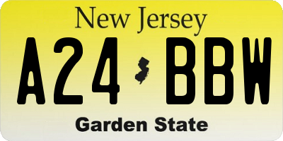 NJ license plate A24BBW