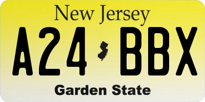 NJ license plate A24BBX