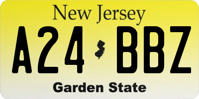 NJ license plate A24BBZ
