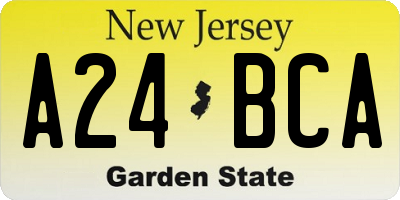 NJ license plate A24BCA
