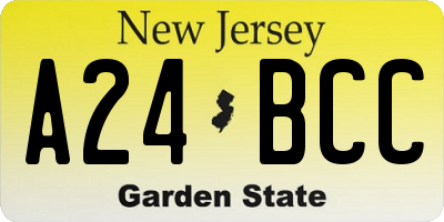 NJ license plate A24BCC