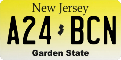 NJ license plate A24BCN