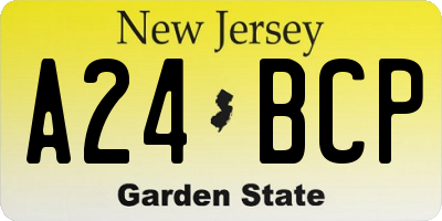 NJ license plate A24BCP