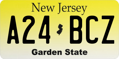 NJ license plate A24BCZ