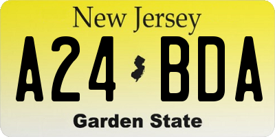NJ license plate A24BDA