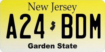 NJ license plate A24BDM