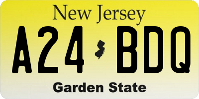 NJ license plate A24BDQ