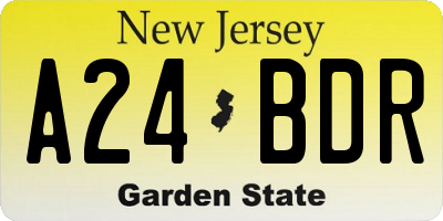NJ license plate A24BDR