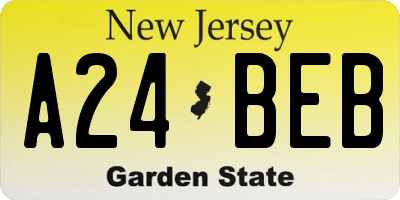NJ license plate A24BEB