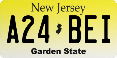 NJ license plate A24BEI